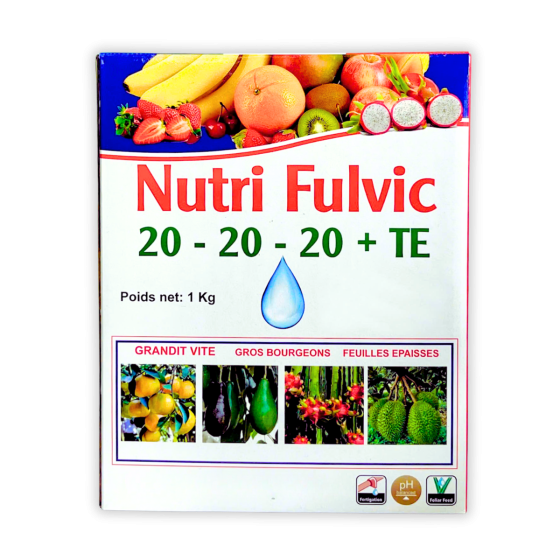 Nutri Fulvic 20-20-20+TE (1KG) | PHÂN BÓN HỖN HỢP NPK - GIÚP RA HOA, DƯỠNG TRÁI, PHỤC HỒI 