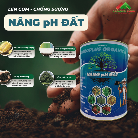NÂNG pH ĐẤT| Cải tạo chất chua/ Chống sượng/ Tăng pH/ Giảm phèn (5 lít)